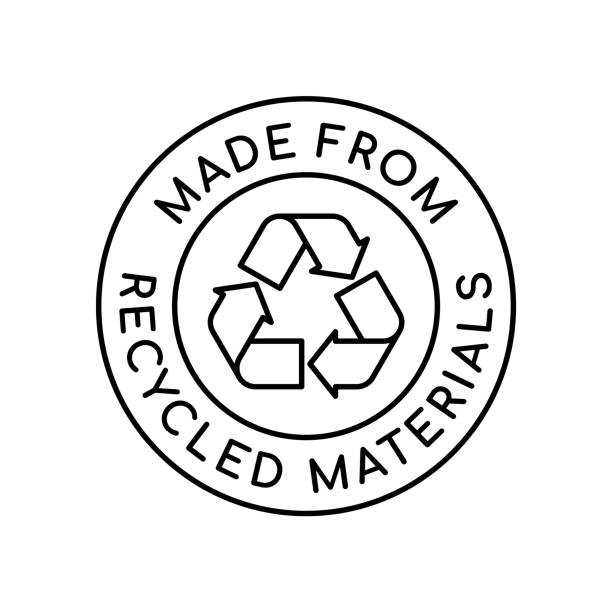 ilustraciones, imágenes clip art, dibujos animados e iconos de stock de logotipo de materiales reciclados. firmar de reciclaje en un círculo. - the nature conservancy