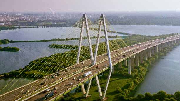 fred hartman bridge - houston-texas bildbanksfoton och bilder