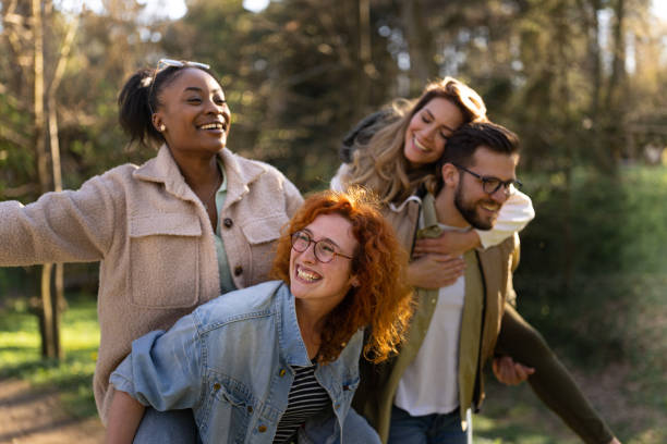 istock Friends having a good time in the nature 1391577818