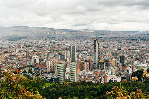 Landscape of the buildings of the downtown in Bogota, Colombia