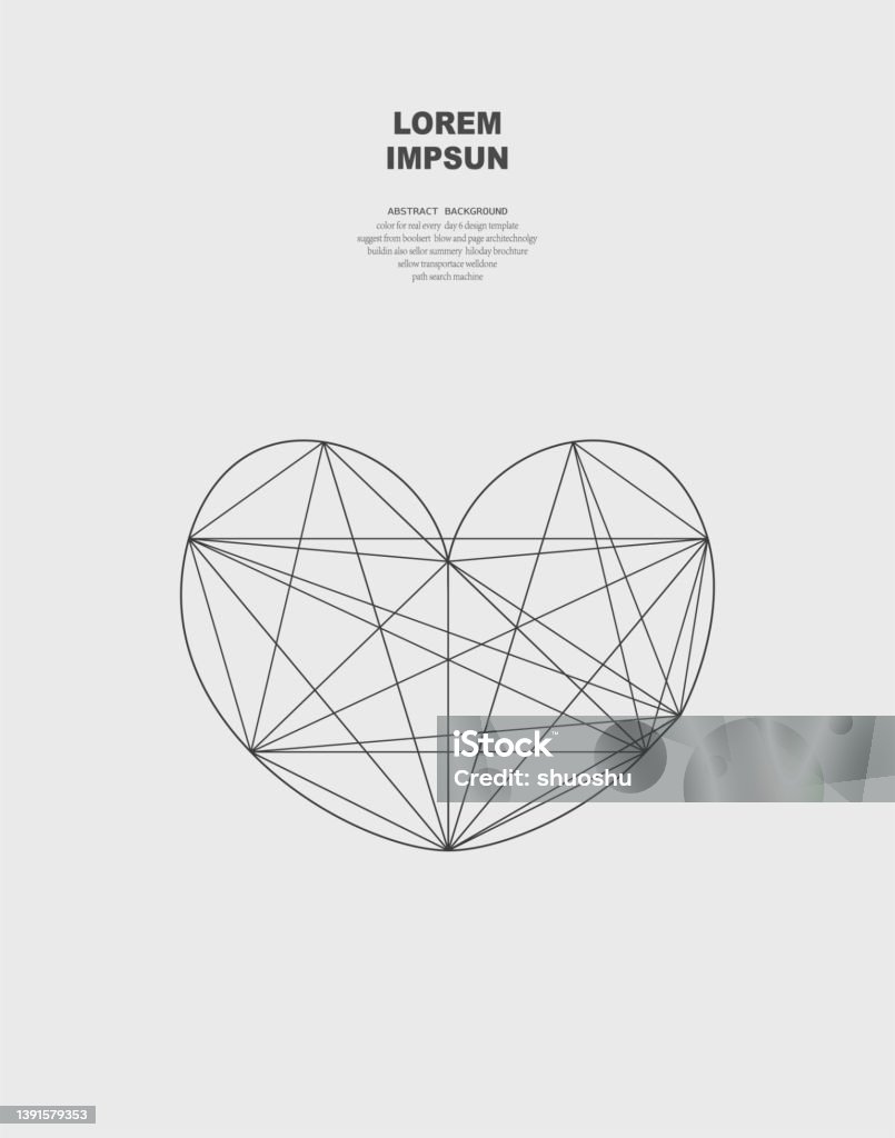 Heart Design Abstract Vector Line Abstract Heart Style Structure Line Pattern For Design Stock ...