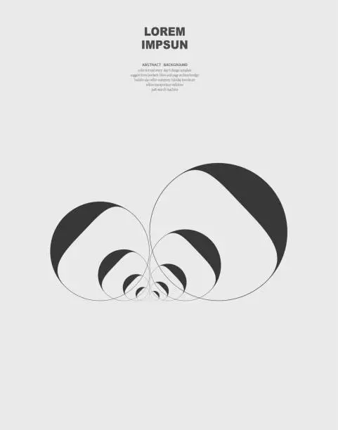 Vector illustration of abstract black and white curve pattern design element