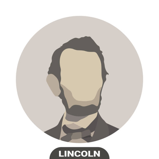 Abraham Lincoln, American lawyer and statesman, 16th president of the United States. Vector portrait on white background Abraham Lincoln, American lawyer and statesman, 16th president of the United States. Vector portrait on white background abraham lincoln stock illustrations