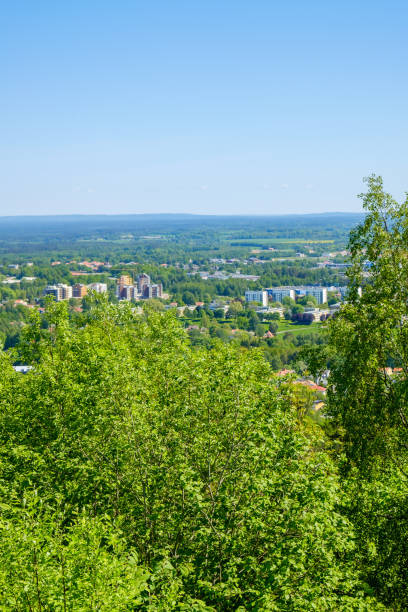 istock Leaf forest and a beautiful view of a city 1391594883