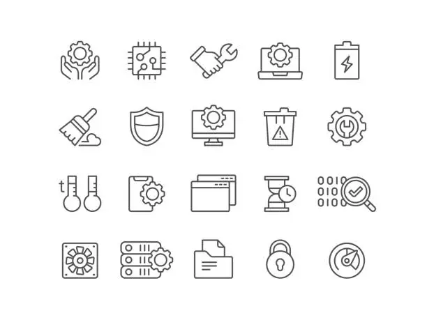 Vector illustration of System Maintenance Icons