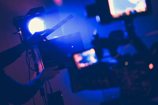 istock Film Stage with Digital Camera and a Clapperboard 1391599160