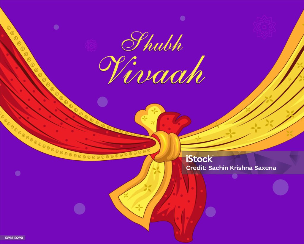 Hindu Wedding Card Design With Shubh Vivah Wedding Knot Hindu Wedding  Tradional Element Stock Illustration - Download Image Now - iStock
