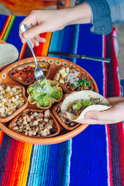 istock mexican plate with different meat and guacamole. 1391612678