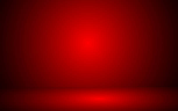 istock Concept of New Beautiful Abstract Red Elegant Empty Room Background. Modern free space 3D rendered illustration room backdrop design with spot light. 1391621604