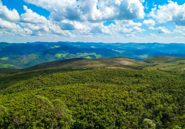 istock Panorama in the countryside with mountains, blue sky and clouds 1391624890