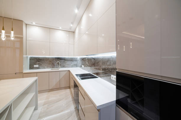 istock stylish and modern interior design of light kitchen loft style 1391624951