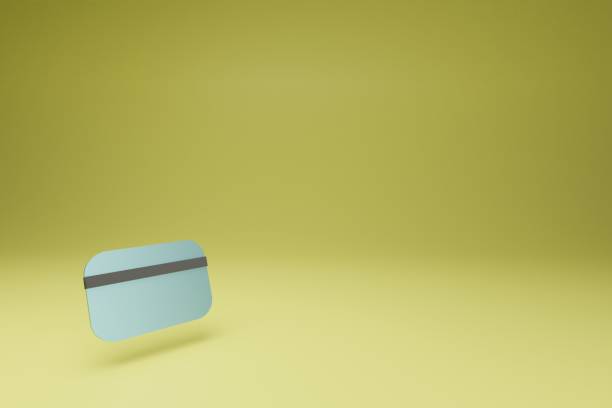 istock Credit card 3d render, yellow background, studio shots 1391625784
