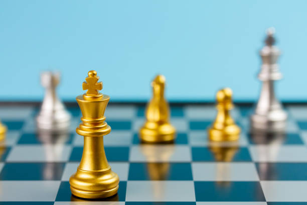 istock Chess figure gold and silver for business concept. 1391627299