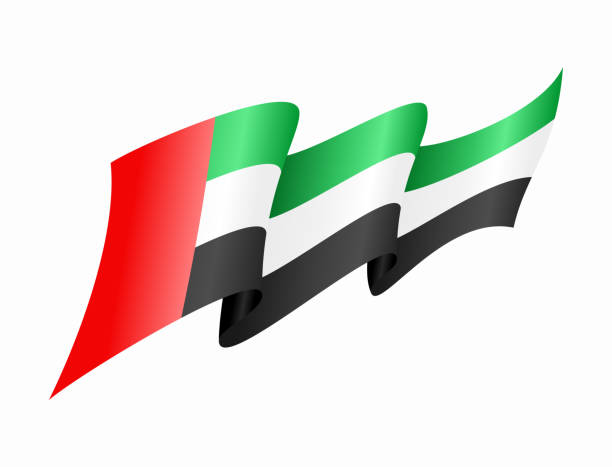 флаг объединенных арабских эмиратов волнистый абстрактный фон. векторная иллюстрация. - united arab emirates flag united arab emirates flag interface icons stock illustrations