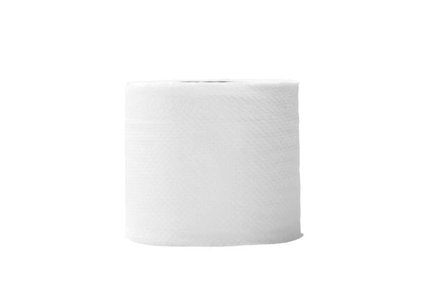 istock Single roll of white tissue paper or napkin isolated on white background 1391628243
