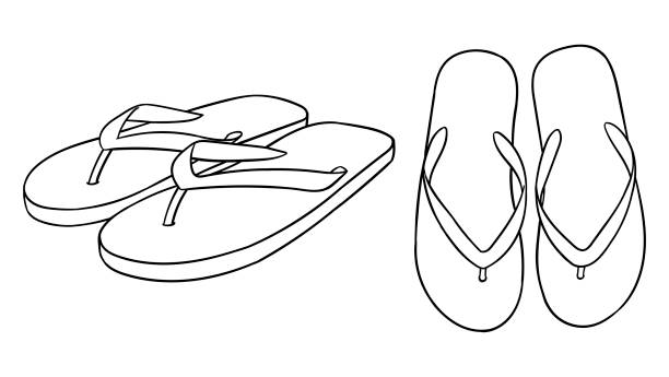 フリップフロップのペアの単純なベクトル描画 - sandal点のイラスト素材／クリップアート素材／マンガ素材／アイコン素材