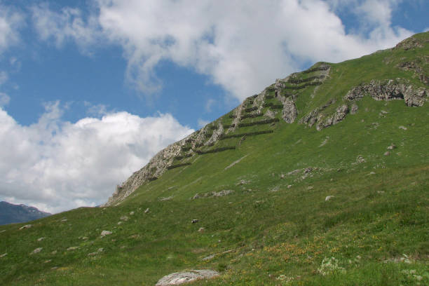 istock Typical Hillside with avanlanche control fences in Switzerland 1391630705