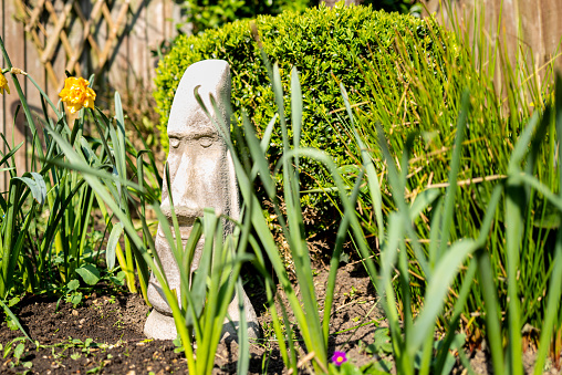 Sculptures or Statue with Green Plants Decoration in A Beautiful Garden.