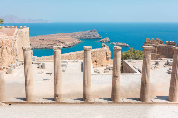 istock Acropolis in Lindos city, Rhodes island, Greece 1391636111