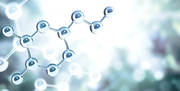istock Horizontal banner with models of abstract molecular structure. Science or education background with atom model 1391642612