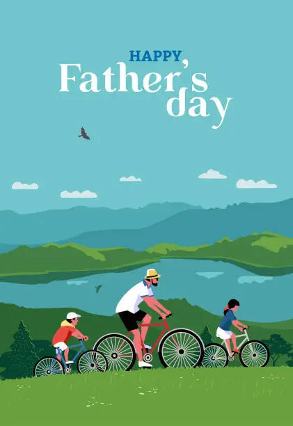 Vector illustration of Happy Fathers Day holiday poster background vector