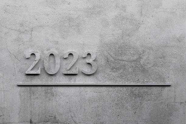istock Year 2023 greeting card with concrete year 2023 numbers 1391651029