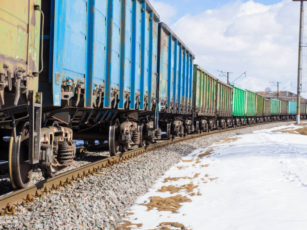 istock Wagons and tanks of freight trains 1391654966