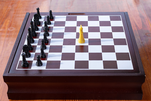 the white king only against the black pieces