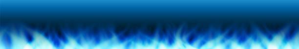 horizontaler blauer gasflammen-dauervektor - abstract blue flame backgrounds stock-grafiken, -clipart, -cartoons und -symbole