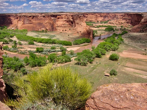 Chinle Creek is a tributary stream of the San Juan River in Apache County, Arizona. Its name is derived from the Navajo word ch'inili meaning 'where the waters came out'. Canyon de Chelly National Monument is in Chinle, Arizona.