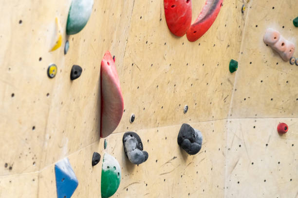 istock Stone hook on the artificial climbing wall in bouldering gym 1391660519
