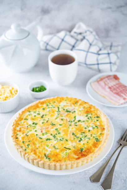 istock Bacon quiche with cheese and scallions in a plate 1391666153