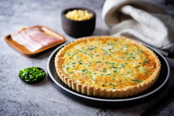 istock Bacon quiche with cheese and scallions in a plate 1391666164