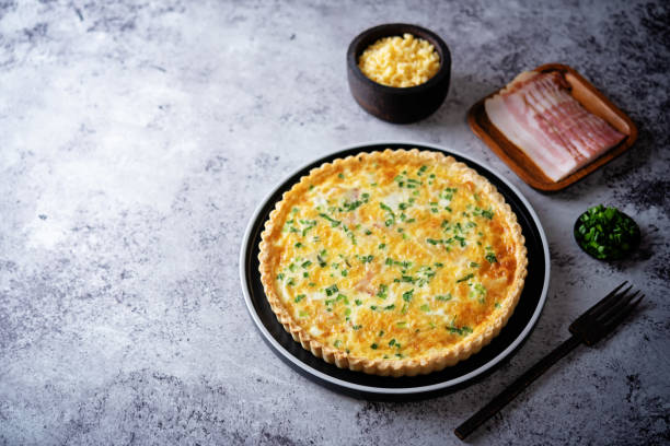 istock Bacon quiche with cheese and scallions in a plate 1391666169