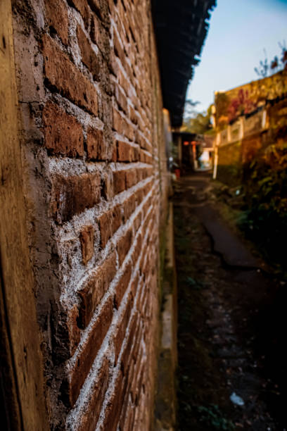istock Photo of the brick wall from the side 1391669150
