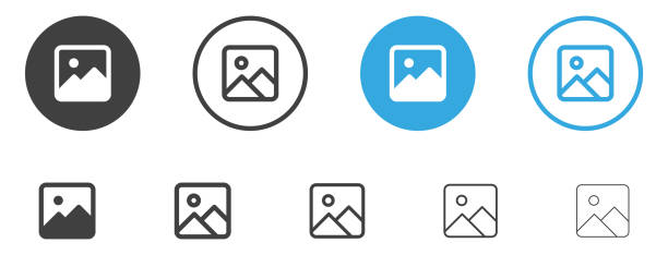 gallery icon vector, silhouette of an image, Photo album icon, Picture icons set in filled, thin line, outline and stroke style