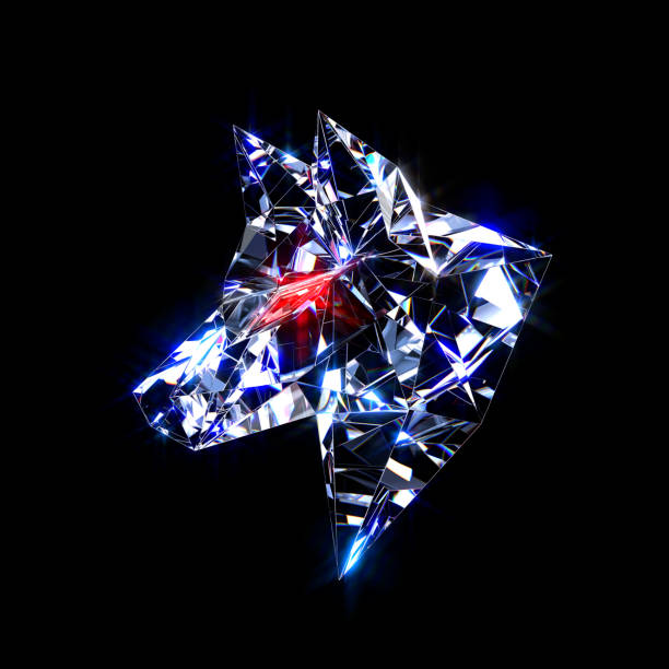istock Wolf or Dog crystal symbol 1391674845