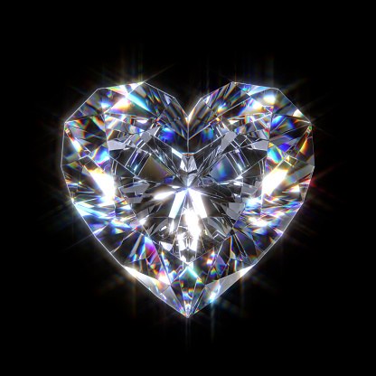 Diamond Heart isolated on black