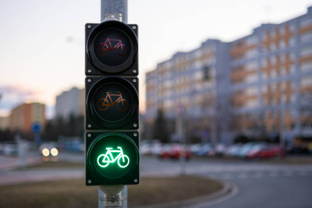 istock Traffic green light letting bicycle to pass in city 1391678700