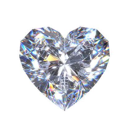 Diamond Heart isolated on white