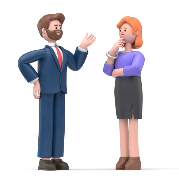istock 3D illustration of  people talking and discussing. communication and talking concept. 3D rendering on white background. 1391693128