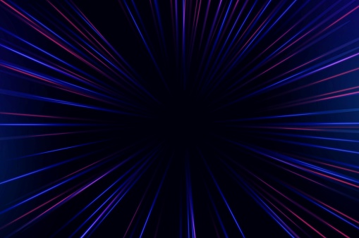 Abstract Lights Motion Speed Radial Lines Background