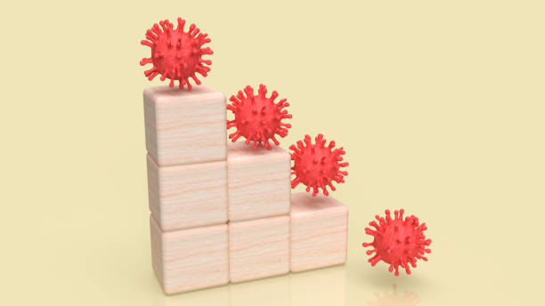 istock The red virus and wood cube for sci or medical concept 3d rendering 1391698883