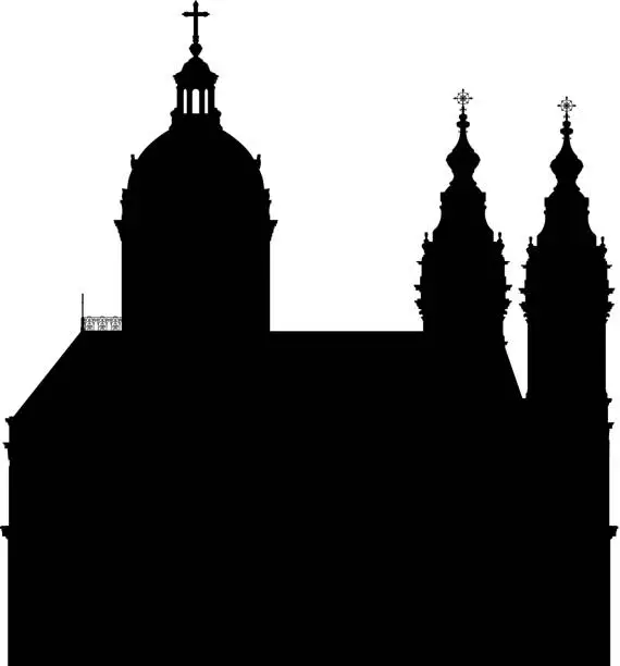 Vector illustration of Basilica of Saint Nicholas, Amsterdam, Holland