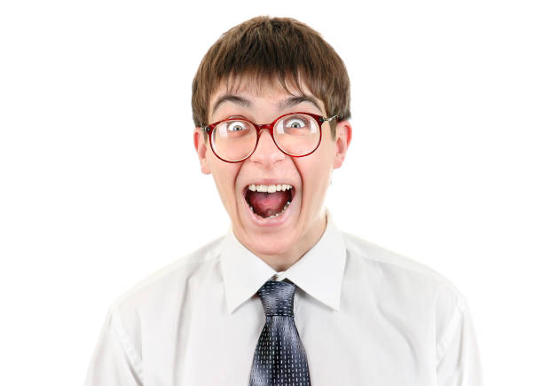 Funny Teenager Isolated on the White Background