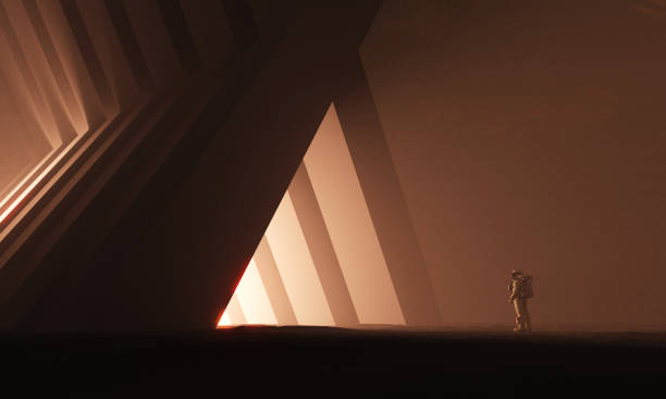 istock Astronaut entering ancient civilization building 1391721719