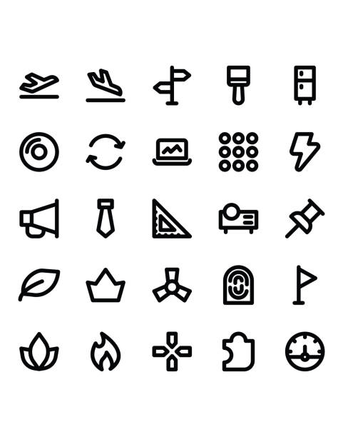 benutzeroberfläche icon set 30 isoliert auf weißem hintergrund - geist grafiken stock-grafiken, -clipart, -cartoons und -symbole