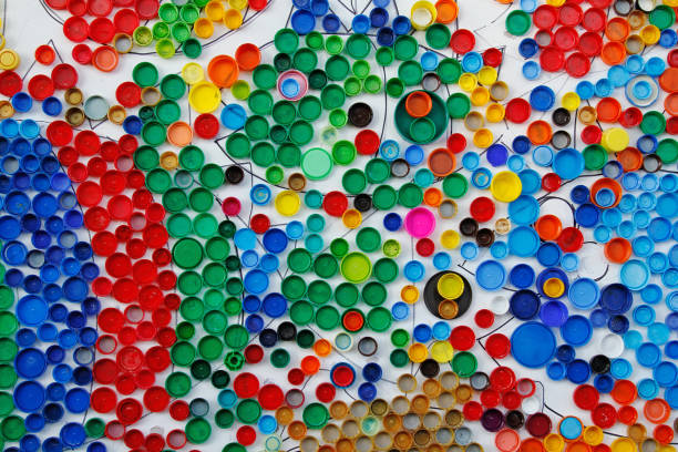 istock Colorful recycled plastic bottle caps 1391729283