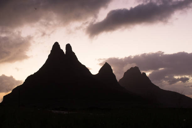 istock Silhouette of a mountain range at sunset 1391731390