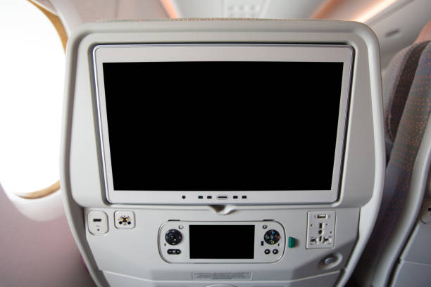 istock Airplane seat back, LCD screen, entertainment during the flight 1391732534